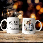 First Christmas as Mr and Mrs Photo Coffee Mug<br><div class="desc">First Christmas as Mr and Mrs Photo Mug for Newlyweds and the New Mr. and Mrs.! Add your photo and details for a memorable holiday gift or first anniversary present. Please contact us at cedarandstring@gmail.com if you need assistance with the design or matching products.</div>