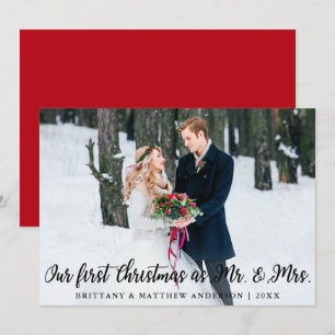 First Christmas as Mr. and Mrs. Photo Red Card