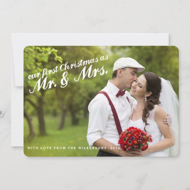 First Christmas as Mr. and Mrs. Two Photo Card (Front)