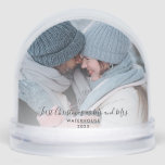 First Christmas as Mr and Mrs Winter Photos Custom Snowglobe<br><div class="desc">Imagine a truly personal keepsake that captures your most cherished memories. This unique snow globe allows you to feature beloved photos of yourselves on both sides, ensuring your special moment is visible from every angle. Even better, you can easily add the photos by using the personalize button, making it perfectly...</div>