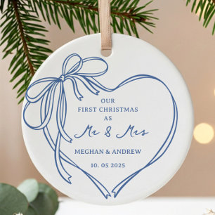 First Christmas As Mr. & Mrs. Ceramic Ornament