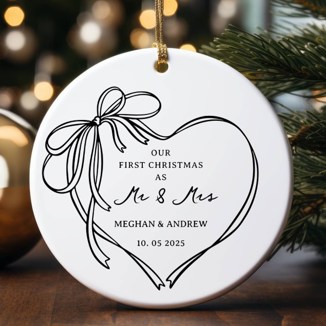 First Christmas As Mr. & Mrs. Ceramic Ornament (Creator Uploaded)