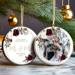 First Christmas as Mr & Mrs Ceramic Ornament