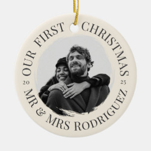 First Christmas as Mr & Mrs Ceramic Ornament