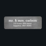 First Christmas as Mr. & Mrs. Chalkboard |<br><div class="desc">The First Christmas as Mr. & Mrs. Chalkboard holiday collection features a background of perfectly worn chalkboard. Perfect for a newlywed Christmas card or wedding announcement,  personalize these address labels with your name and address. Coordinating products by Spaces For Faces also available.</div>