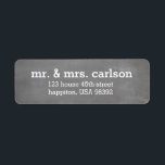 First Christmas as Mr. & Mrs. Chalkboard |<br><div class="desc">The First Christmas as Mr. & Mrs. Chalkboard holiday collection features a background of perfectly worn chalkboard. Perfect for a newlywed Christmas card or wedding announcement,  personalize these address labels with your name and address. Coordinating products by Spaces For Faces also available.</div>