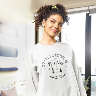 First Christmas as Mr. & Mrs. personalized Sweatshirt