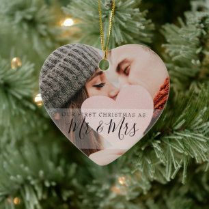 First Christmas As Mr & Mrs Photos Ceramic Ornament