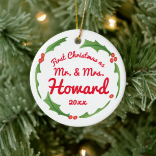 First Christmas as Mr. & Mrs. tree ornament