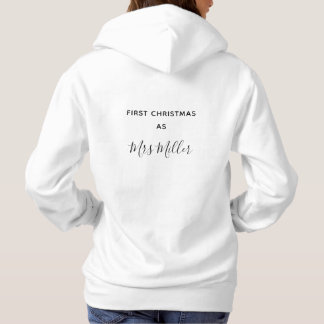First Christmas as Mrs Personalized Surname Hoodie