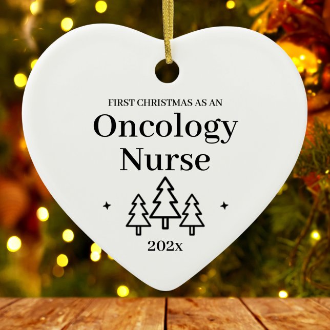 First Christmas As Oncology Nurse Heart Ceramic Ornament (First Christmas As Oncology Nurse Heart Ceramic Ornament
)