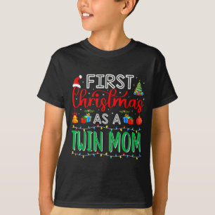 First Christmas As Twin Mom Family Matching New Tw T-Shirt