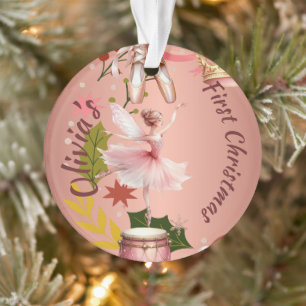 First Christmas Baby ballet rose Acrylic Ornament