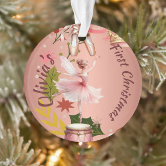 First Christmas Baby ballet rose Acrylic Ornament