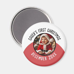 First Christmas Baby Custom Photo Add Name  Magnet