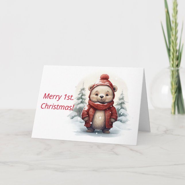 FIRST CHRISTMAS BEAR CHRISTMAS CARD (Front)