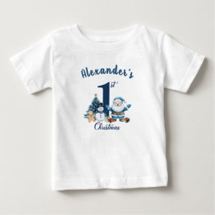 First Christmas Blue Santa Baby T-Shirt