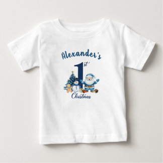 First Christmas Blue Santa  Baby T-Shirt