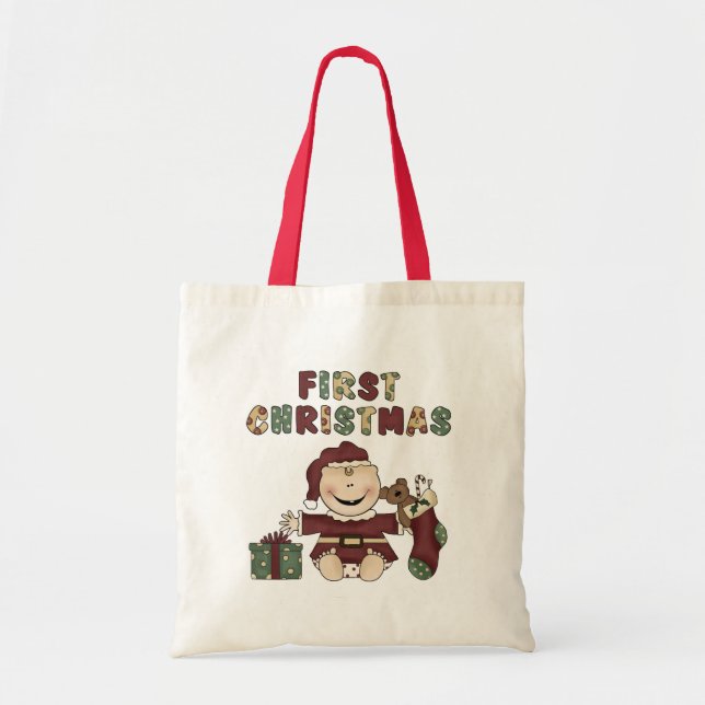 First Christmas Boy Tshirts and Gifts Tote Bag (Front)
