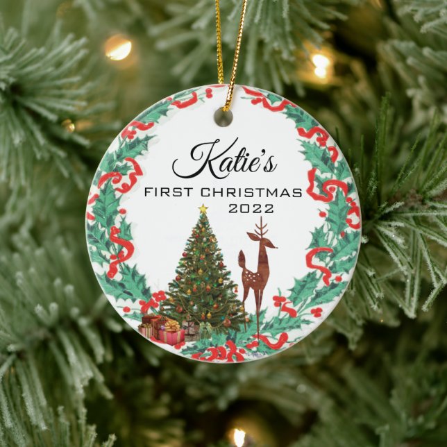 First Christmas Ceramic Ornament (Tree)