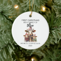 First Christmas Cow Family of Three