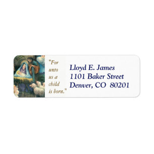 First Christmas Creche Return Address Label