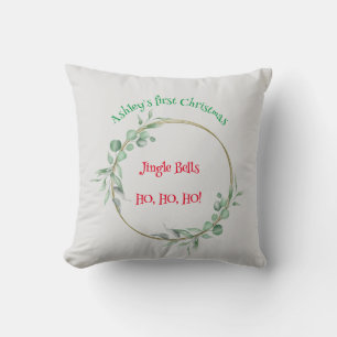 First Christmas Cushion. Customizable. Throw Pillow