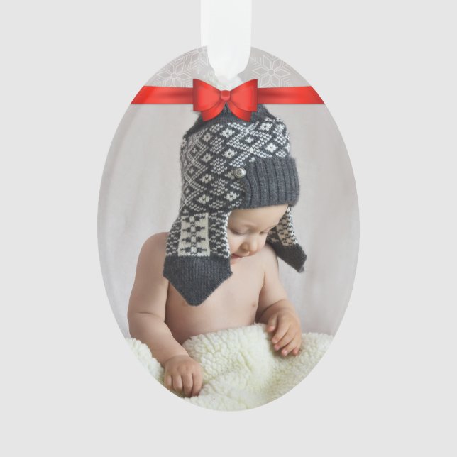 First Christmas Custom Photo Ornament (Front)
