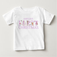First Christmas Cute Animal Letters Girl Name