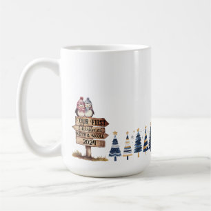 First Christmas Cute Couple Newlyweds Adventure Coffee Mug