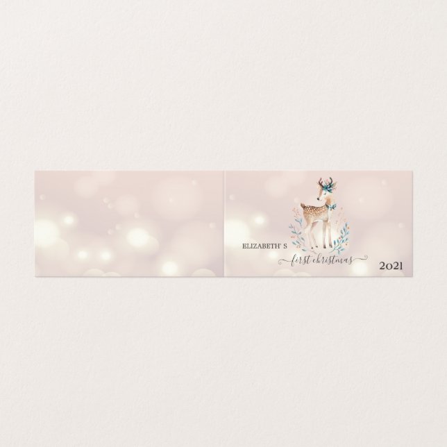 First Christmas,Cute Deer Holiday  (Outside Unfolded)