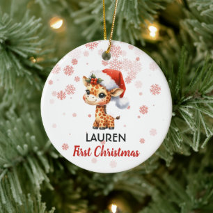 First Christmas cute Giraffe baby Ornament