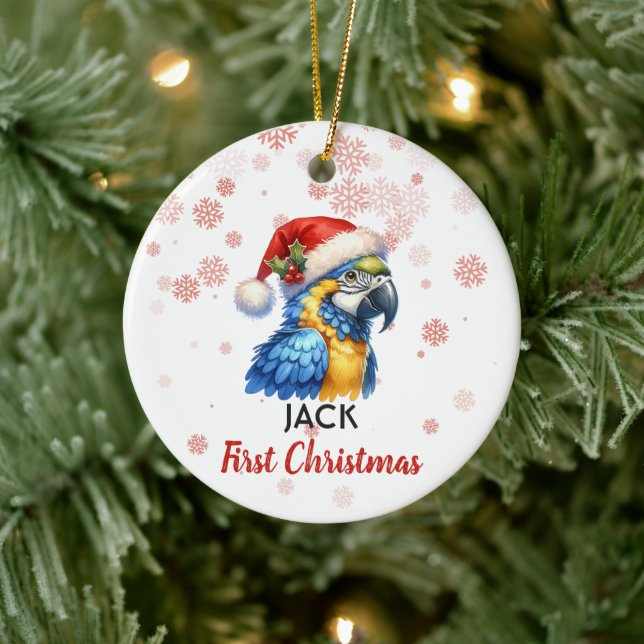 First Christmas cute Macaw Parrot baby Ornament (Tree)