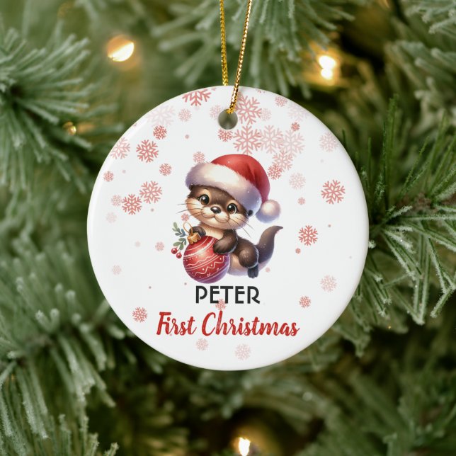 First Christmas cute Otter baby Ornament (Tree)