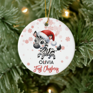 First Christmas cute Zebra baby Ornament