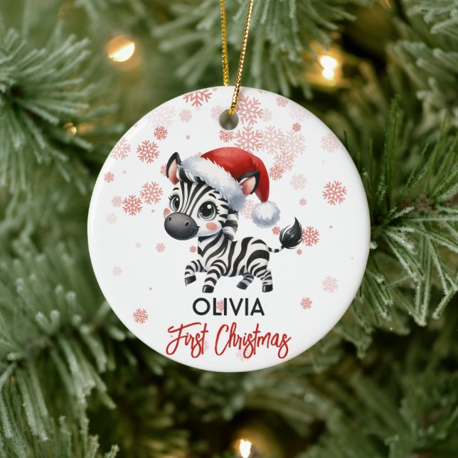 First Christmas cute Zebra baby Ornament (Tree)