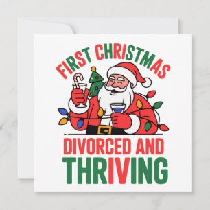 First Christmas Divorced and Thriving Christmas Invitation