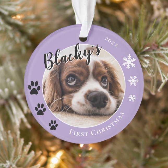 First Christmas Dog Name Photo (Arbre)