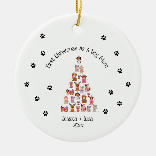 First Christmas Dog Parent Ornament (Front)