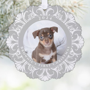 First Christmas Dog Photo Ornament Card
