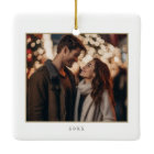First Christmas Engaged 2 Photo Minimalist Modern
