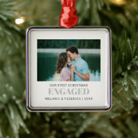 First Christmas  ENGAGED COUPLE photo  GRAY