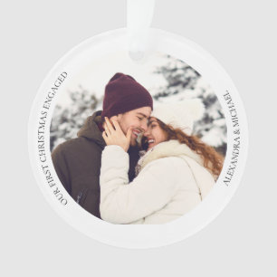 First Christmas Engaged Custom Engagement Photo Ornament
