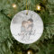 First Christmas Engaged Custom Photo Gray Script