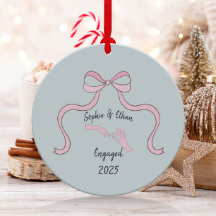 First Christmas Engaged, Engagement Gift Ceramic Ornament