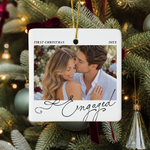 First Christmas Engaged Keepsake  Ceramic Ornament