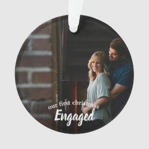 First Christmas Engaged   Photo Ornament