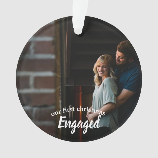 First Christmas Engaged | Photo Ornament (Front)