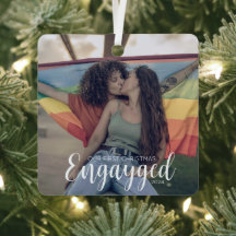 First Christmas Engayged Gay Pride Personalized