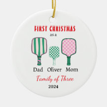 First Christmas family of three Photo Keepsake